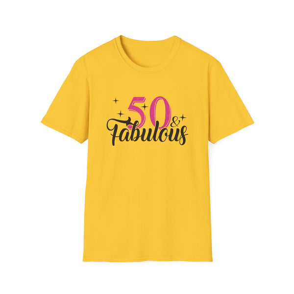 50 and Fabulous Pink Glitter ERA 64000 T-Shirt