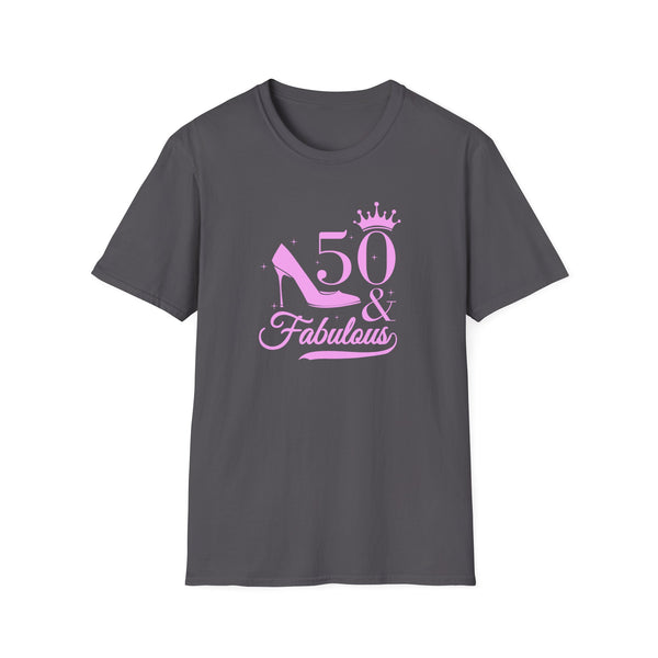 50 and Fabulous with Pink High Heel ERA 64000 T-Shirt